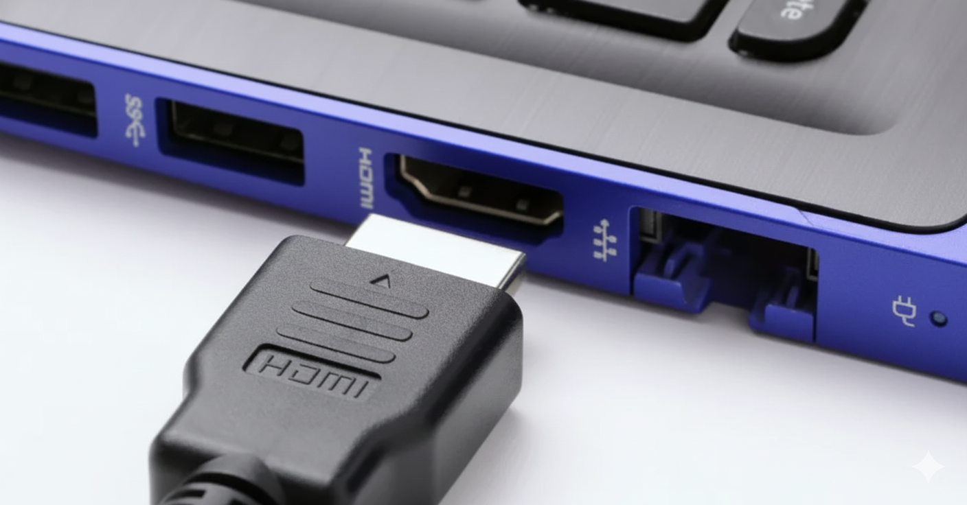 HDMI port carrying video and audio