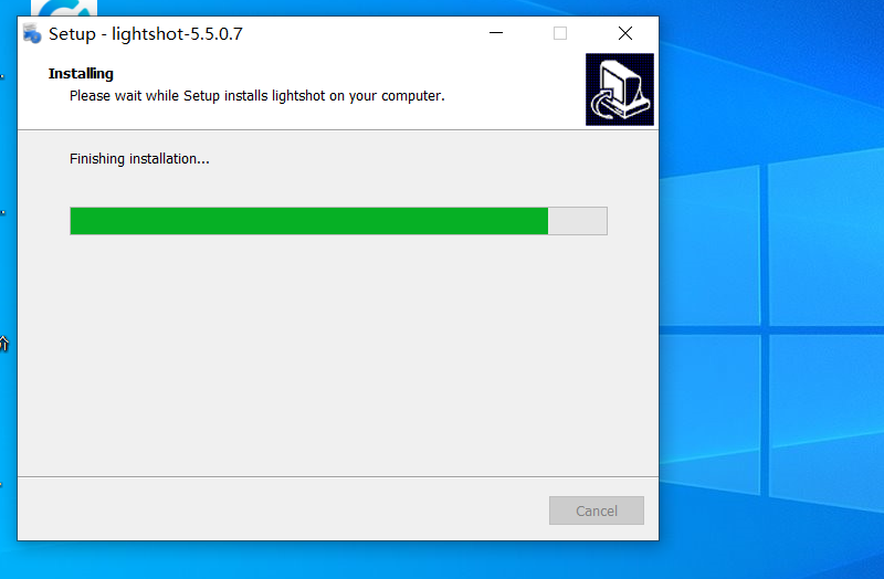 Installer progress bar during software installation