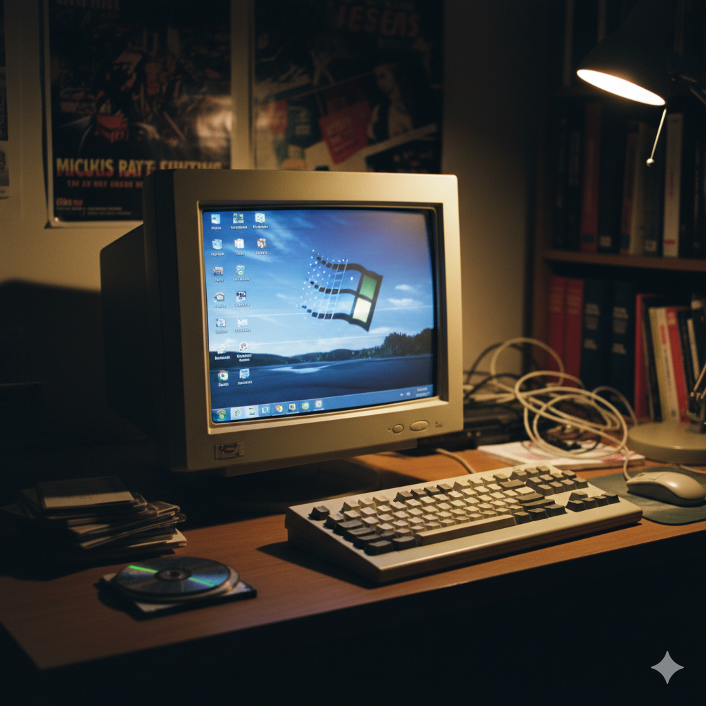 CRT monitor - older technology with cathode ray tube