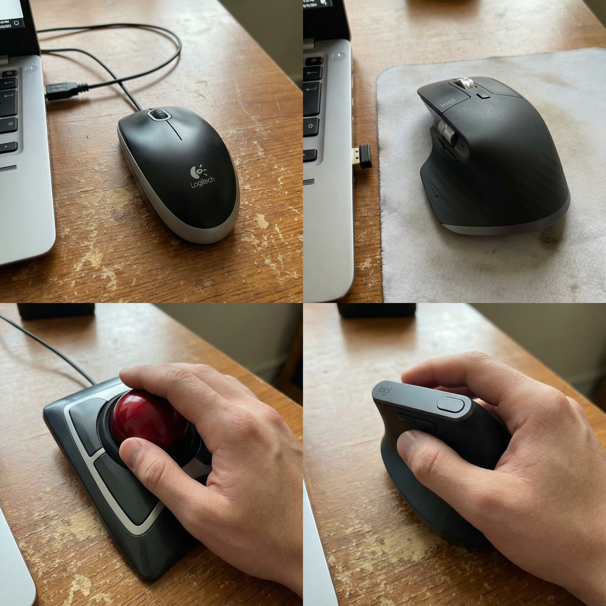 Examples of different types of computer mice