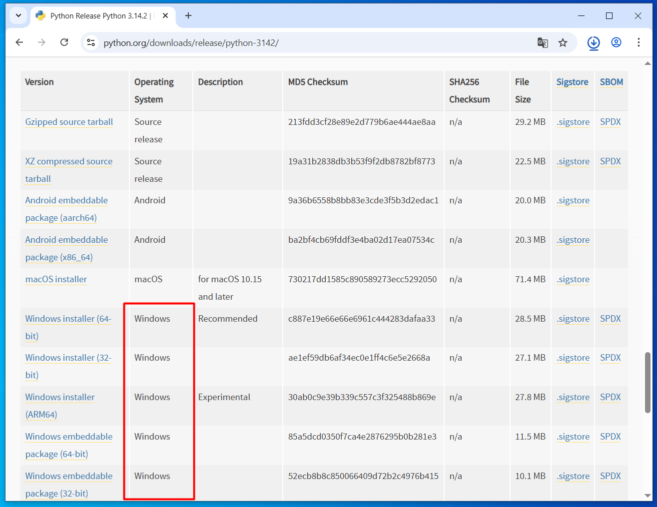 Official website download page with download button