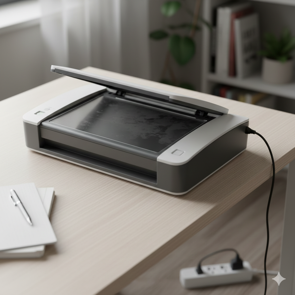 Flatbed scanner for digitizing documents and photos